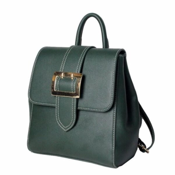 faux leather flap backpack