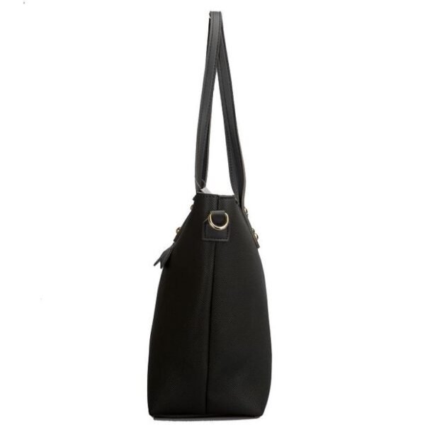 faux leather tote bag with zipper