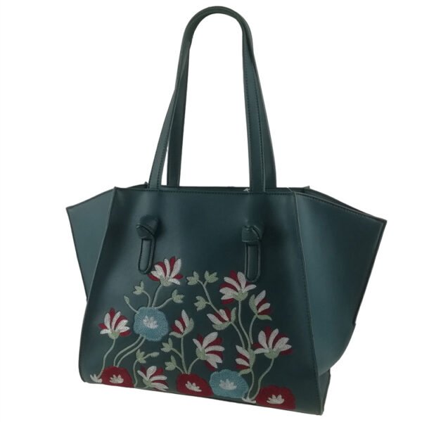 embroidered leather tote