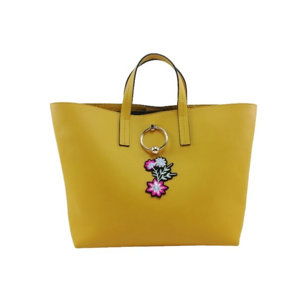 embroidered flower tote bag