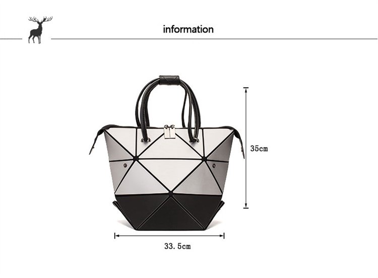 geometric handbag luminous women tote bag holographic purses