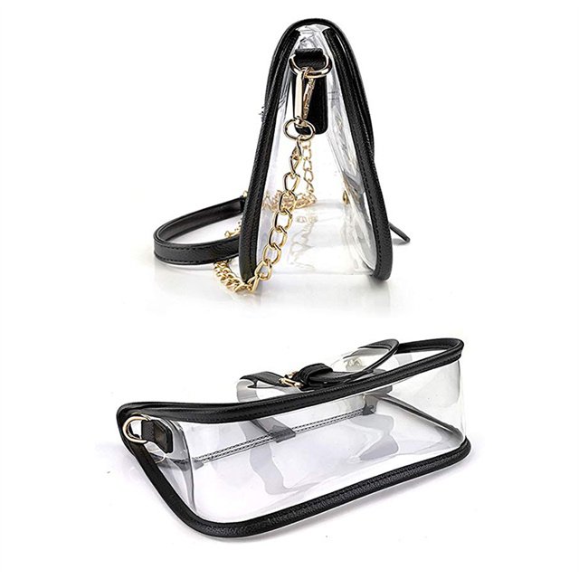 clear crossbody bag with chain strap